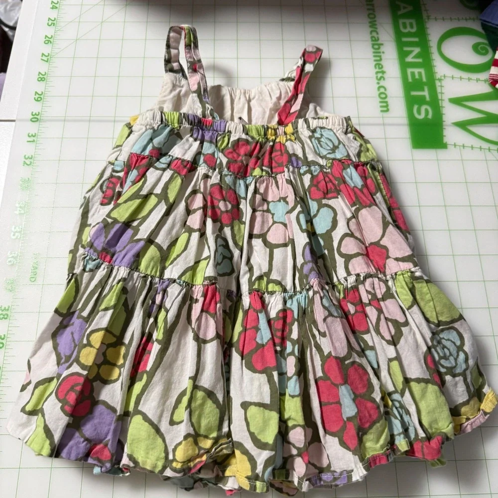 Y2K Old Navy Tiered Midi Floral Ruffle Girls 18-24 month Dress Sleeveless cotton